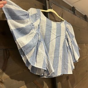 AE blue white blouse size S